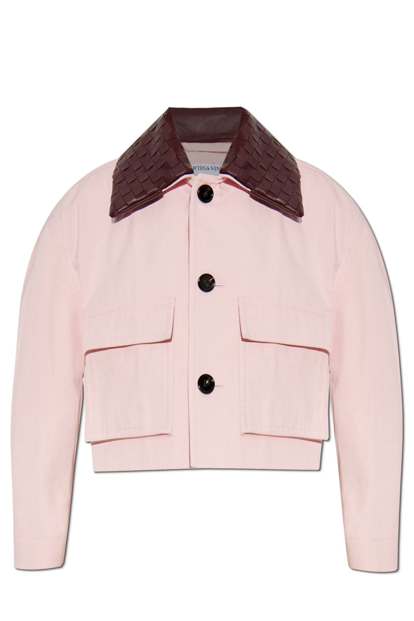 Bottega Veneta - The Pouch Pink Woven Leather Large Bag